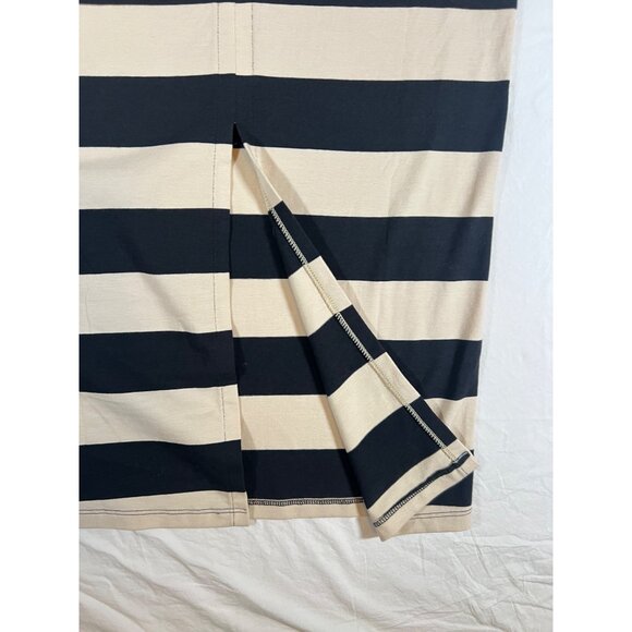 Free People Womens Striped Maxi Skirt SZ M Black & Beige Cotton/Spandex - Picture 8 of 8